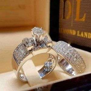14K White Gold Filled 2pc Set
